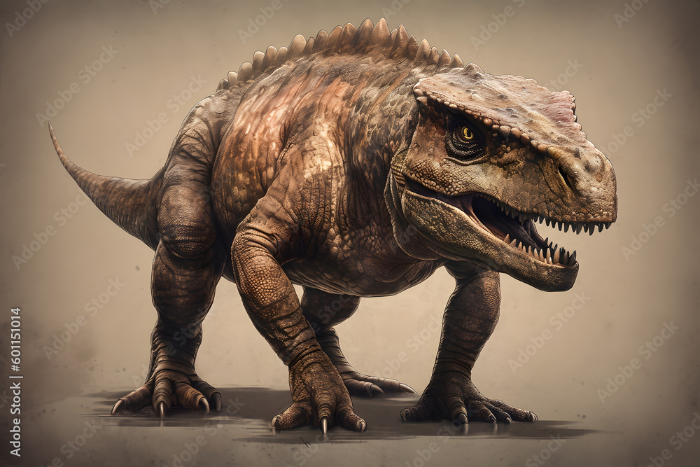 Obraz premium image of nature and walking dinosaurs. Generative AI 