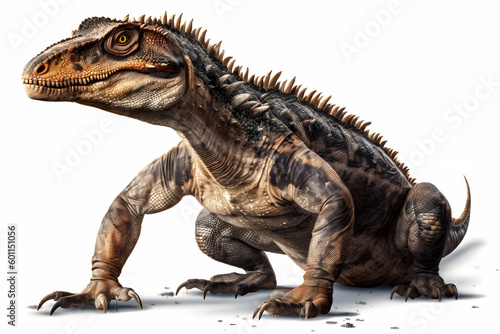 walking dinosaurs. Character on a white background. Generative AI 