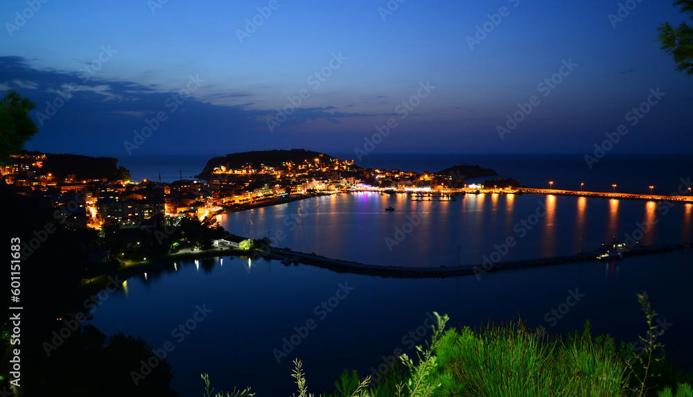 Located in Bartin, Turkey, the town of Amasra is another beautiful one at night.