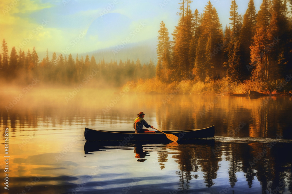 canoe on lake made with generative ai canoe on lake made with generative ai