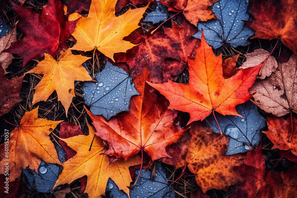 autumn leaves background made with generative ai