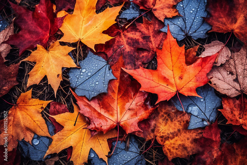 autumn leaves background made with generative ai