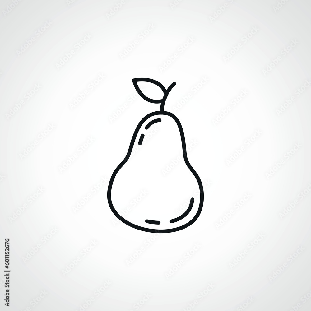 Pear line icon, Pear fruit outline icon Pear line icon, Pear fruit outline icon