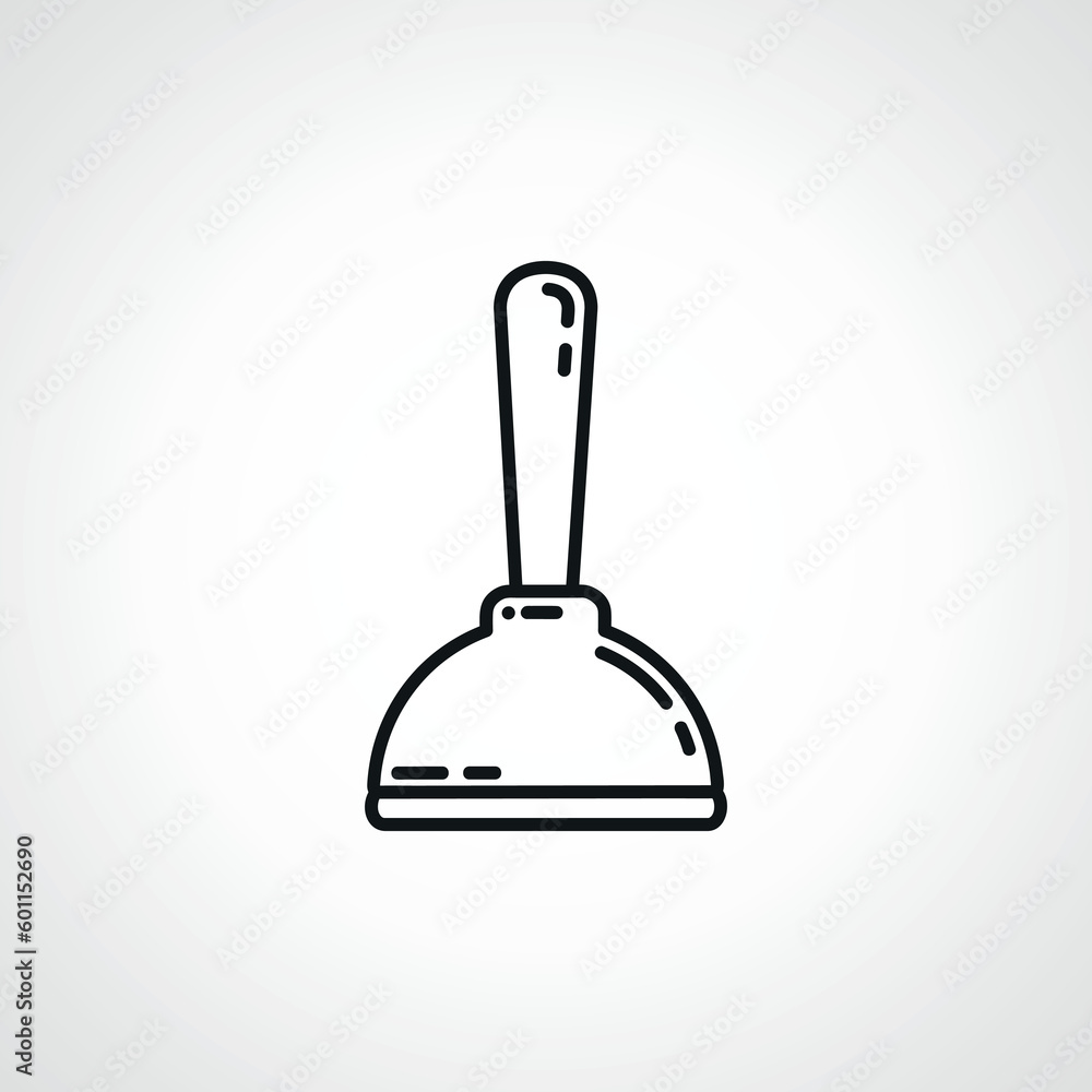 Plumbing plunger line icon. plunger linear icon. Plumbing plunger line icon. plunger linear icon.