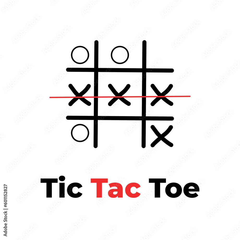 Tic tac toe game with vector illustration. Tic tac toe game with vector illustration.