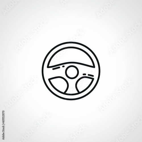 car steering wheel line icon. car steering wheel outline icon.