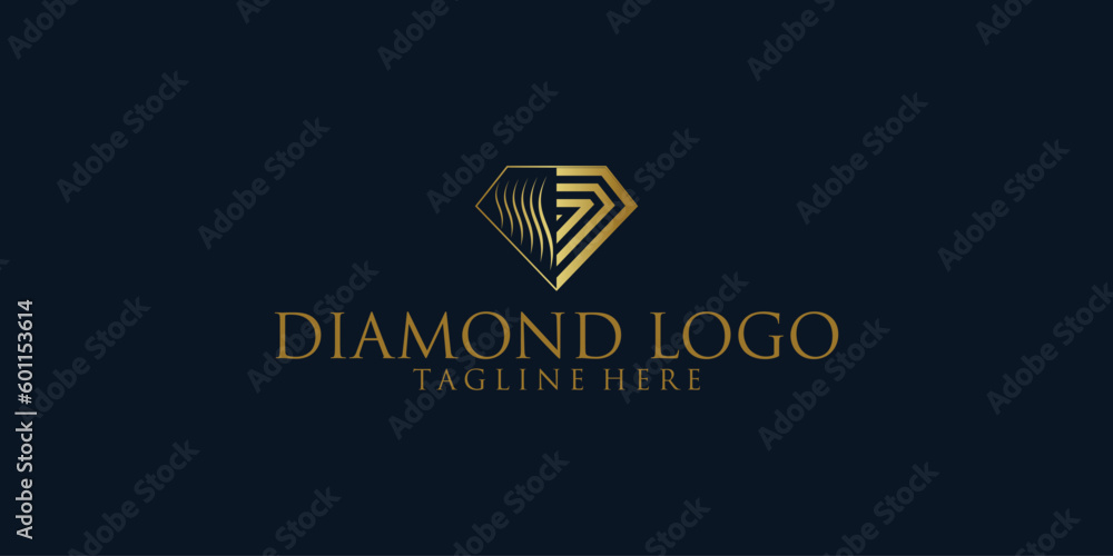 Diamond logo design with modern style premium vector