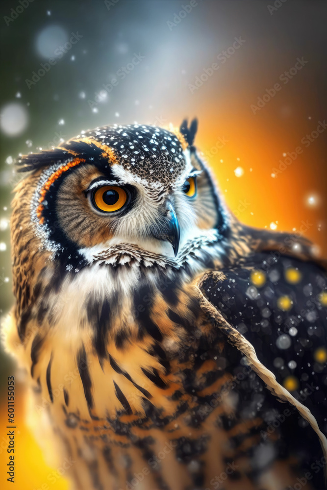 Majestic Owl in the forest ,made with Generative AI Majestic Owl in the forest ,made with Generative AI