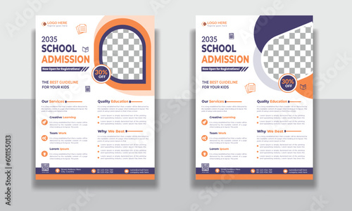 Creative professional and modern school flyer design, online school education admission flyer poster template, book cover, leaflet, poster, brochure template design