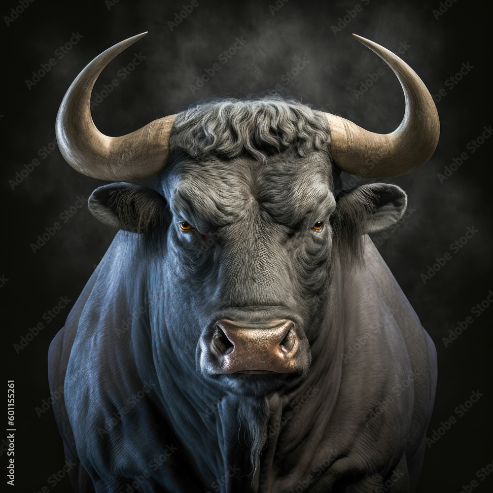 Angry black bull ,made with Generative AI Angry black bull ,made with Generative AI