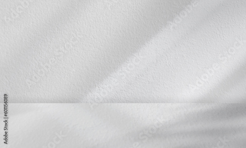 Wallpaper Mural Concrete wall texture with Natural light shadow overlay.Studio Background White Cement with sunbeam from window on floor,Minimal Display for Product Presentation,Promotion for all Season Torontodigital.ca