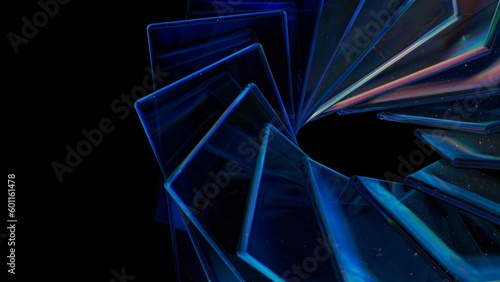 Abstract background with glass reflections. 3d illustration of modern design concept