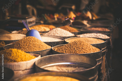 Fototapeta Naklejka Na Ścianę i Meble -  Selection of spices on a Moroccan market
