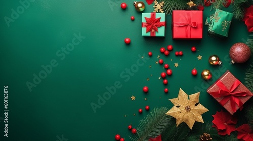 Photographie Merry Christmas and Happy Holidays greeting card, frame, banner