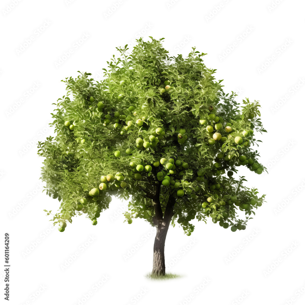 Fototapeta premium Apple tree isolated. Illustration AI Generative.