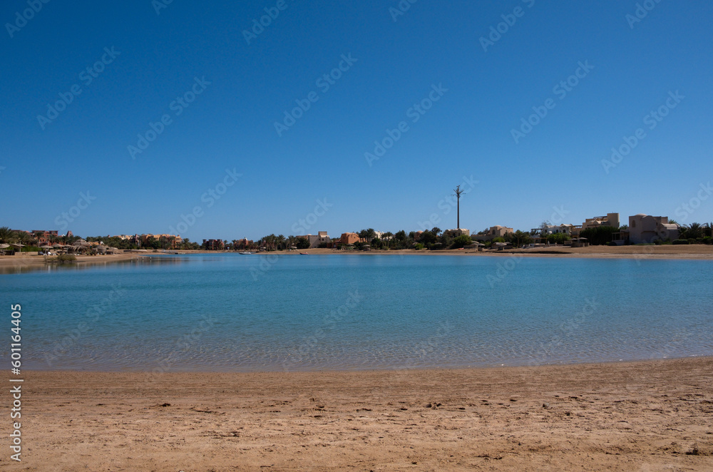 Beautiful beach area in El Gouna, Red Sea, Egypt, Africa