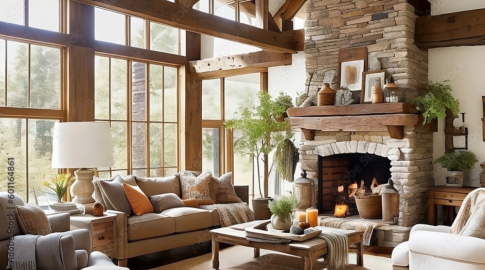 cozy living room with fireplace