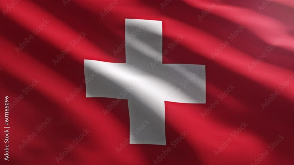 Animation of the graphic symbol representing the european Switzerland country. Square Graphic symbol flag of the switzerland. Graphic symbol of Switzerland nation with a white cross on red background. Animation of the graphic symbol representing the european Switzerland country. Square Graphic symbol flag of the switzerland. Graphic symbol of Switzerland nation with a white cross on red background.