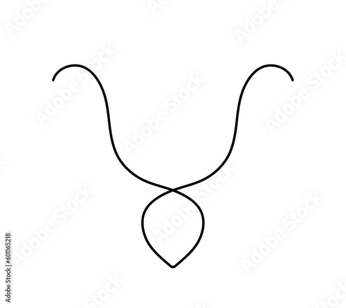 Vector isolated one single Taurus zodiac horoscope simplest symbol colorless black and white contour line easy drawing