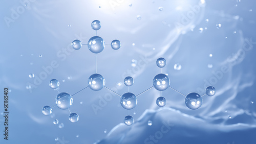 Fototapeta Naklejka Na Ścianę i Meble -  dimethylethanolamine molecular structure, 3d model molecule, bifunctional, structural chemical formula view from a microscope