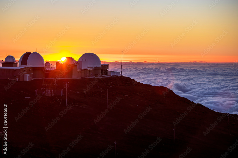 Sunset over Haleakala Observatory on Maui