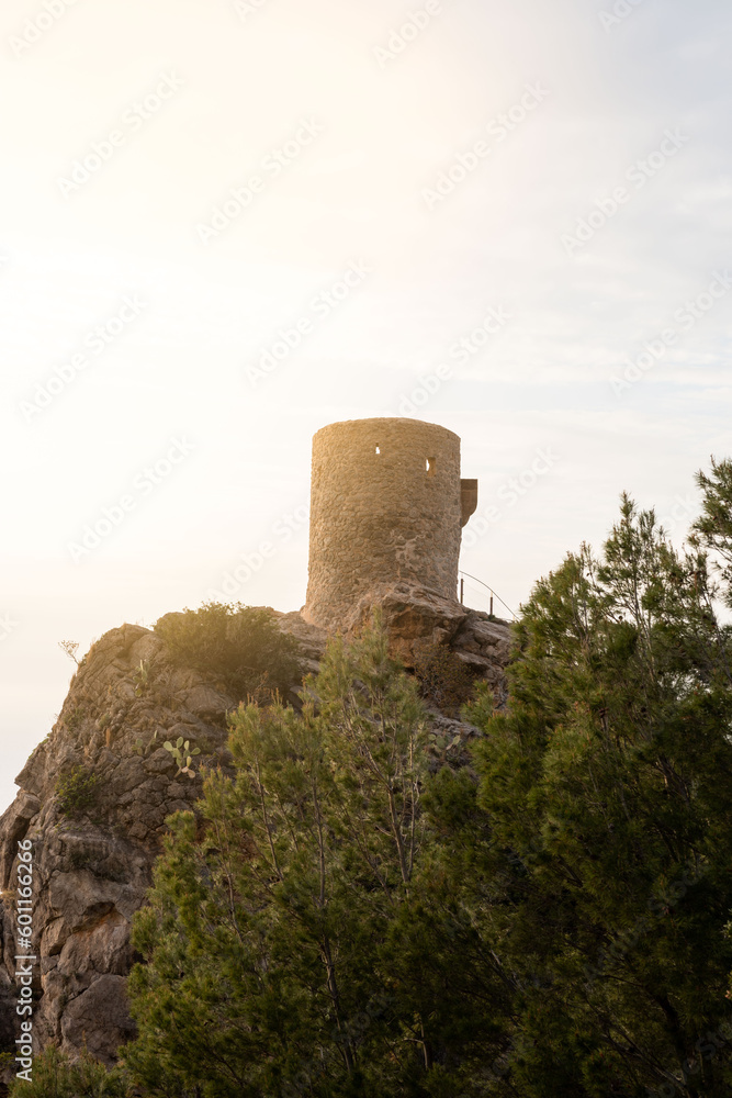 Sunset of tower in the nature