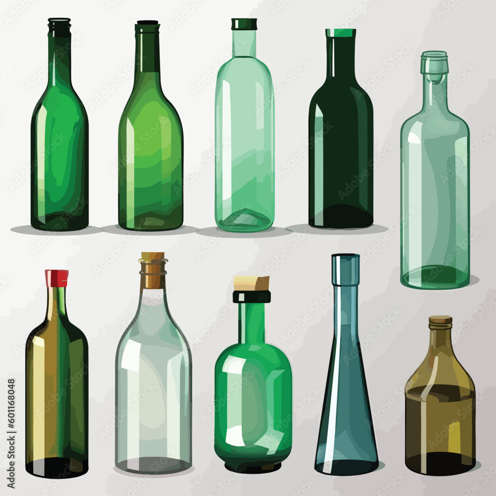 set of wine bottles set of wine bottles