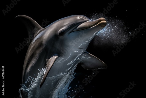 dolphin with a unique spinning behavior. Generative AI