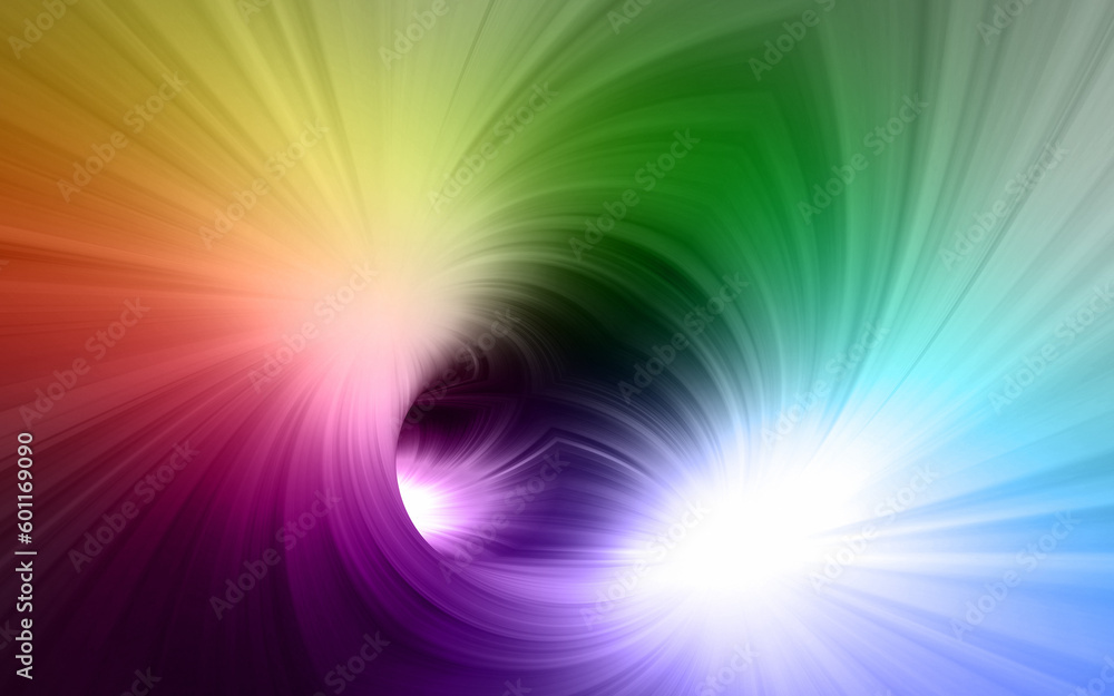 Effects 3d rendering rainbow panorama Effects 3d rendering rainbow panorama