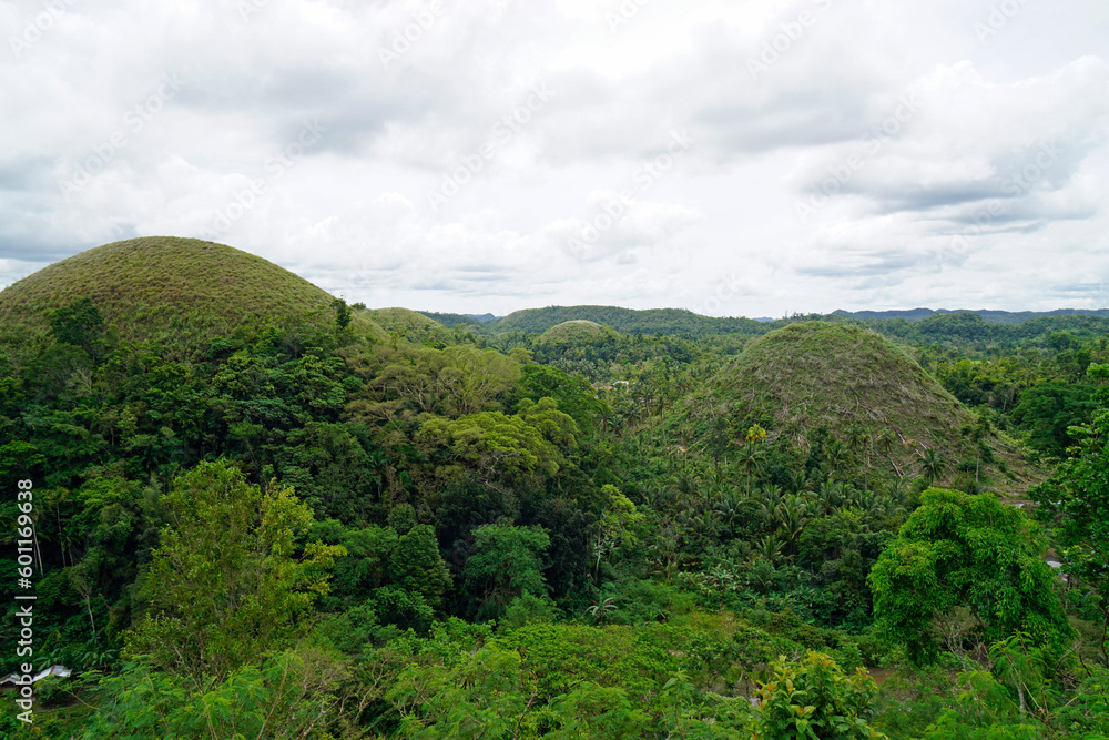 Naklejka premium famous chocolate hills on bohol island on the philippines