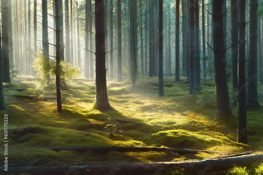 pine forest- Ai pine forest- Ai