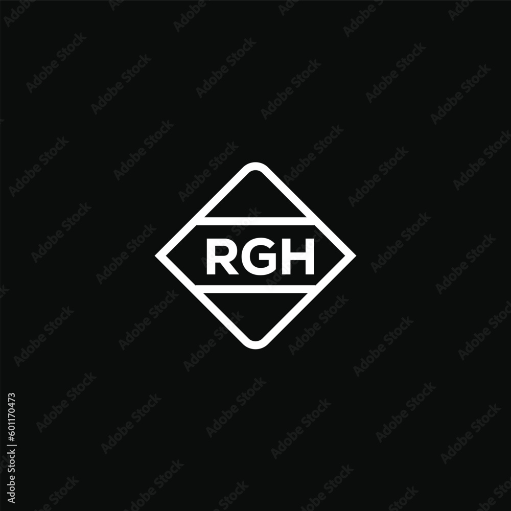 RGH letter design for logo and icon.RGH monogram logo.vector