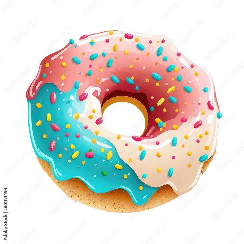 Vibrant Donut with Sprinkles on transparent background for decorating projects. AI generative Vibrant Donut with Sprinkles on transparent background for decorating projects. AI generative