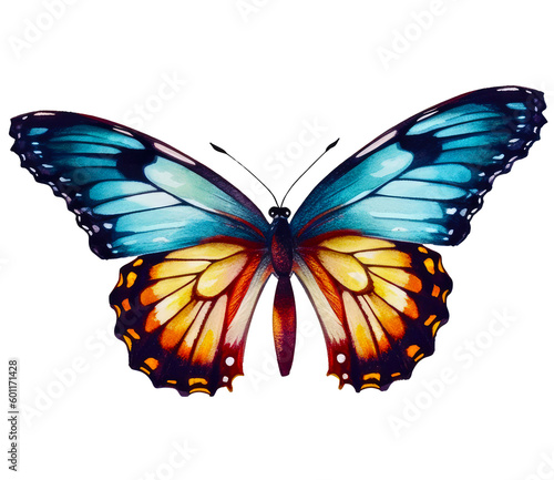 Butterfly on transparent background for decorating projects. AI generative