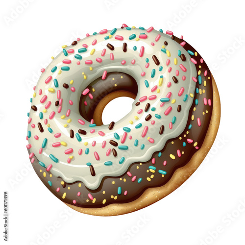  Vibrant Donut with Sprinkles on transparent background for decorating projects. AI generative © Dirk