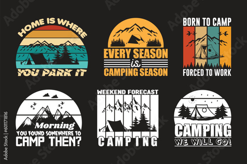 camping T shirt Design Bundle, Quotes about camping, Adventure, outdoor, camping T shirt, Hiking, Camping vintage T shirt design Collection