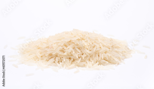 White rice on the white background