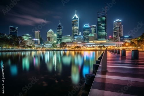 City view of Perth s Elizabeth Quay in Western Australia. Generative AI