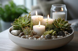 Decorative Bowl with Candles maritime style