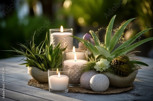 Decorative Bowl with Candles maritime style