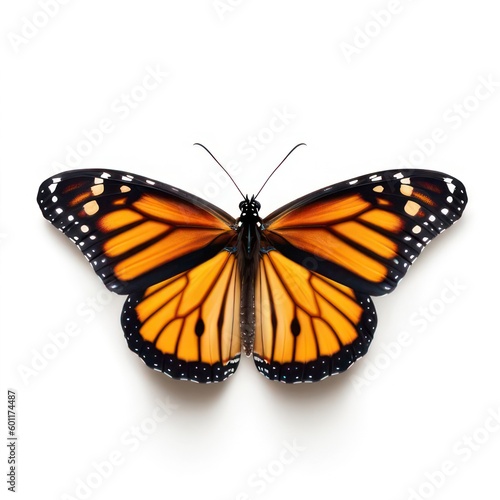 Monarch butterfly isolated on white created with Generative AI © mg photo