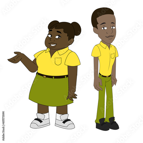 African kids in school uniform 