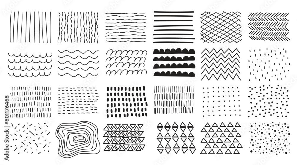 Hand draw texture pattern set. Abstract vector background in simple Hand draw texture pattern set. Abstract vector background in simple