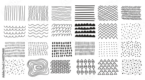 Hand draw texture pattern set. Abstract vector background in simple