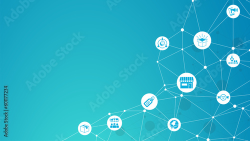 Marketing mix banner web icon for business and marketing, price, place, promotion, product, people and physical environment. Minimal vector infographic.