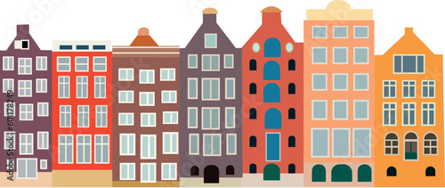 amsterdam buildings vector