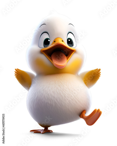 Cute duckling  isolated background. Generative Ai.