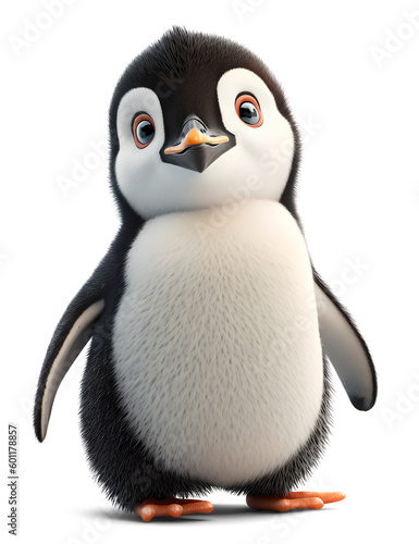 Cute Penguin, isolated background. Generative Ai. © FP Creative Stock