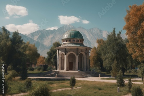 3D art of travel destination Bishkek, Kyrgyzstan. Generative AI photo
