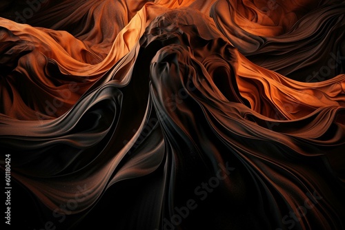 Abstract black and orange texture with space for text. Ideal for premium presentations. 3D image. Generative AI
